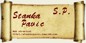 Stanka Pavić vizit kartica